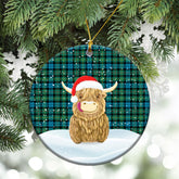 Rollo Ancient Tartan Christmas Ceramic Ornament - Highland Cows Style